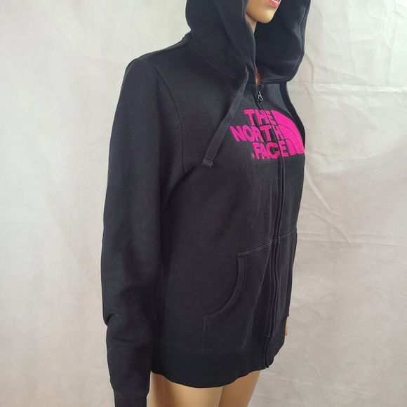 The North Face Women's (M) Black & Hot Pink Embroidered Logo Full Zip Hoodie - Picture 10 of 13